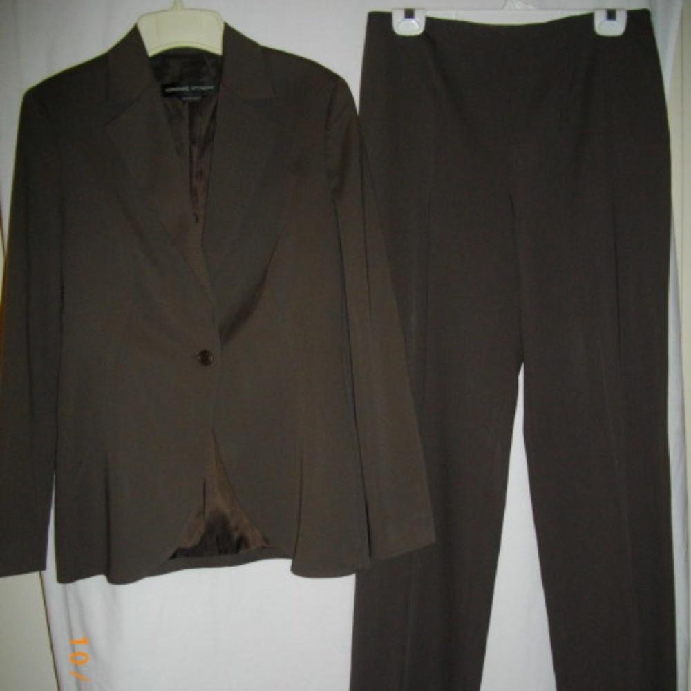 Adrienne Vittadini Single Breasted Brown Jacket 8